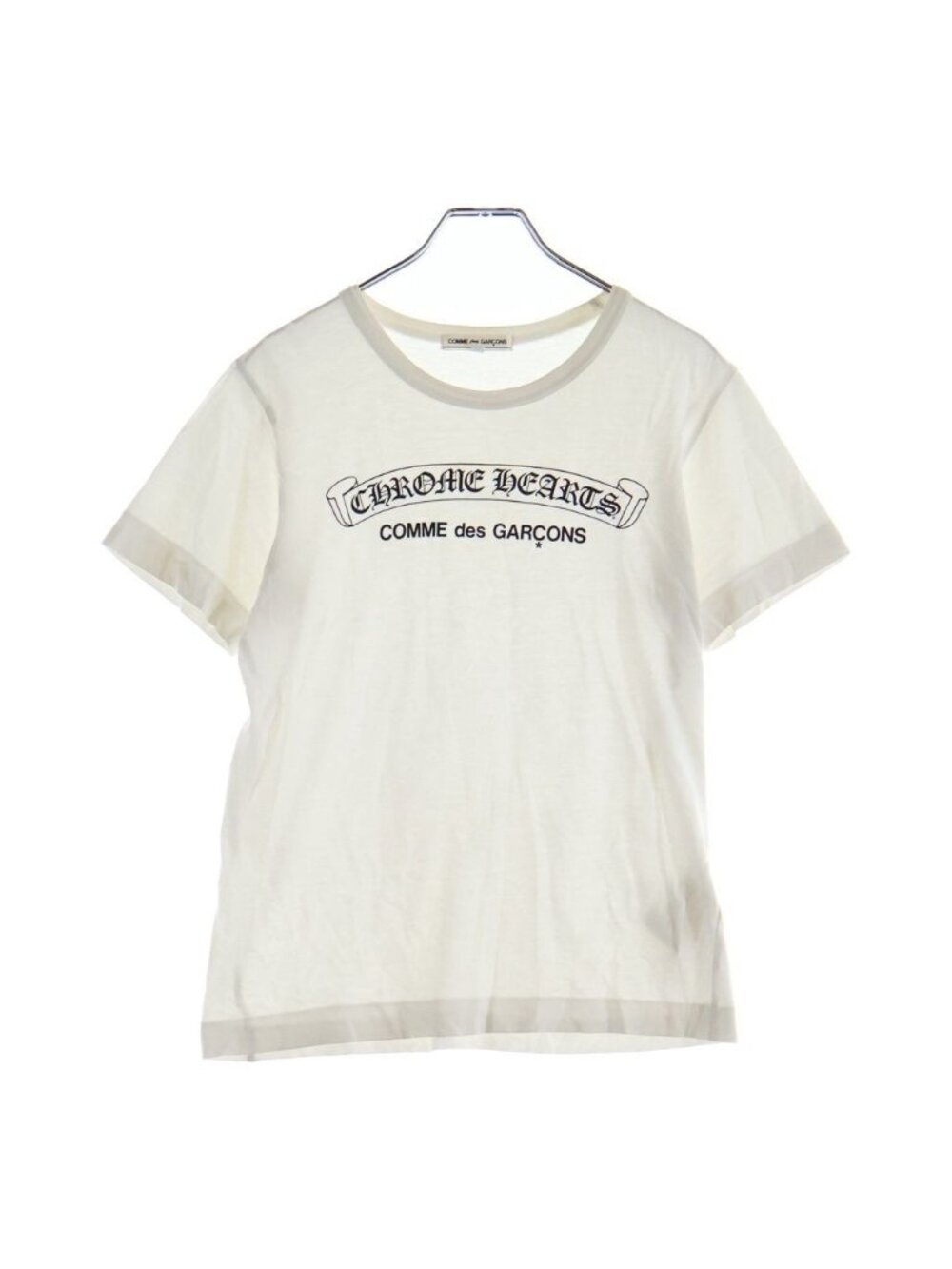 Chrome Hearts Comme Des Garcons Scroll Label Print Short Sleeve T-Shirt White